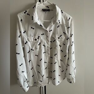 Yves Saint Laurent Black and White Casual Button Down Shirt